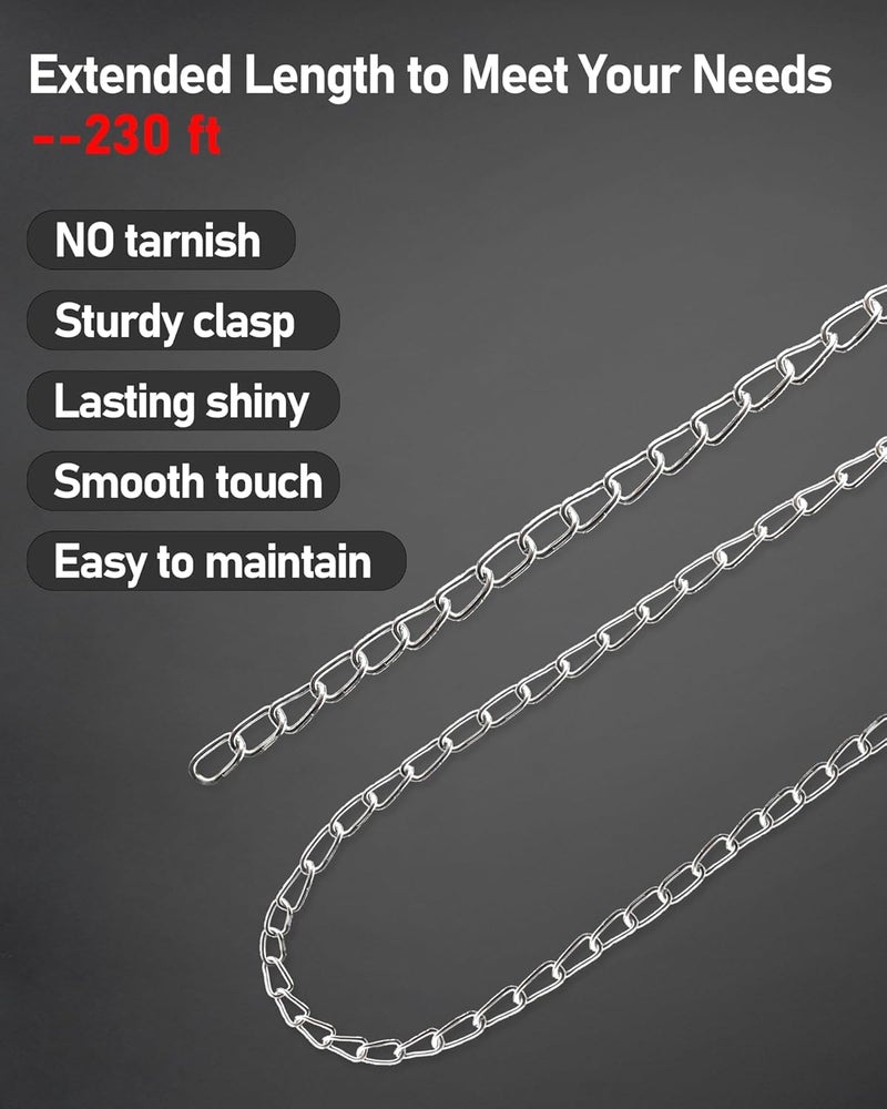 Aothotop 230ft Jack Chain for Hanging, Galvanized Steel Small Chain for Hanging Baskets, Pictures, Bird Feeders, Plants, Lights, Light Duty Chain for Hanging with Extra Gloves - Image 5